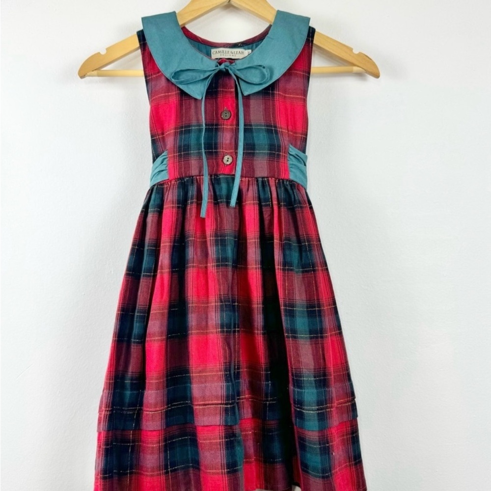 Camille & Leah Designs Red Plaid Dress 10Y